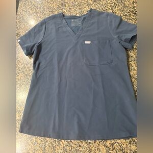 Figs one pocket scrub top - navy